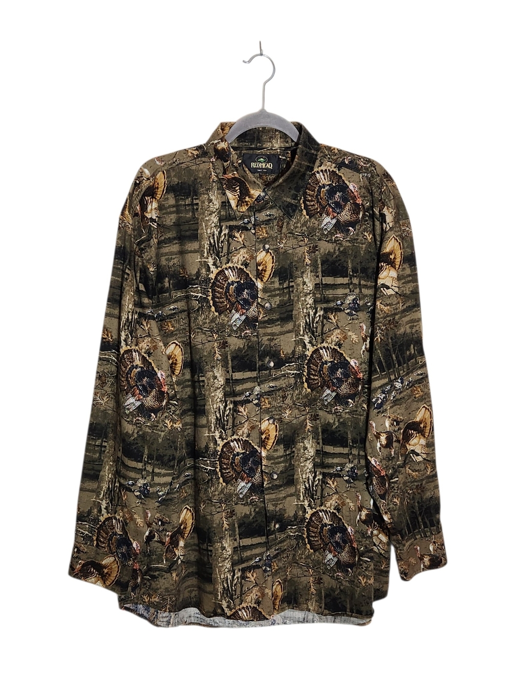 RedHead Camouflage Turkey Print Button Down Shirt Size Large